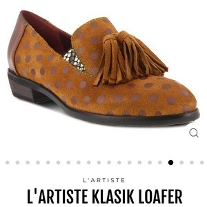 L’Artiste Klasik Camel Loafer Polka Dot Tassel Suede Size 41 - 9.5 / 10